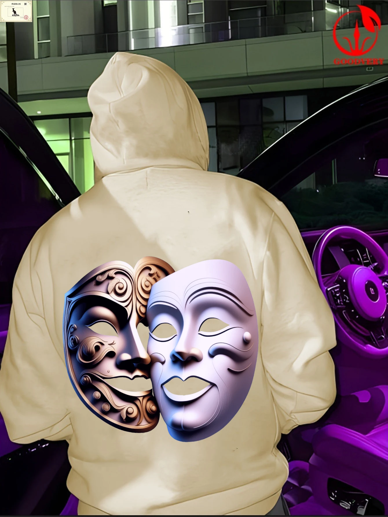 Theatrical Masks Comedy,Tragedy,and Drama Print, Casual Winter Pullover, Medium Elasticity, Cozy Hoodie,Stylish Plus Size Hoodie
Theatrical Masks Comedy,Tragedy,and Drama Print, Casual Winter Pullover, Medium Elasticity, Cozy Hoodie,Stylish Plus Size Hoodie
