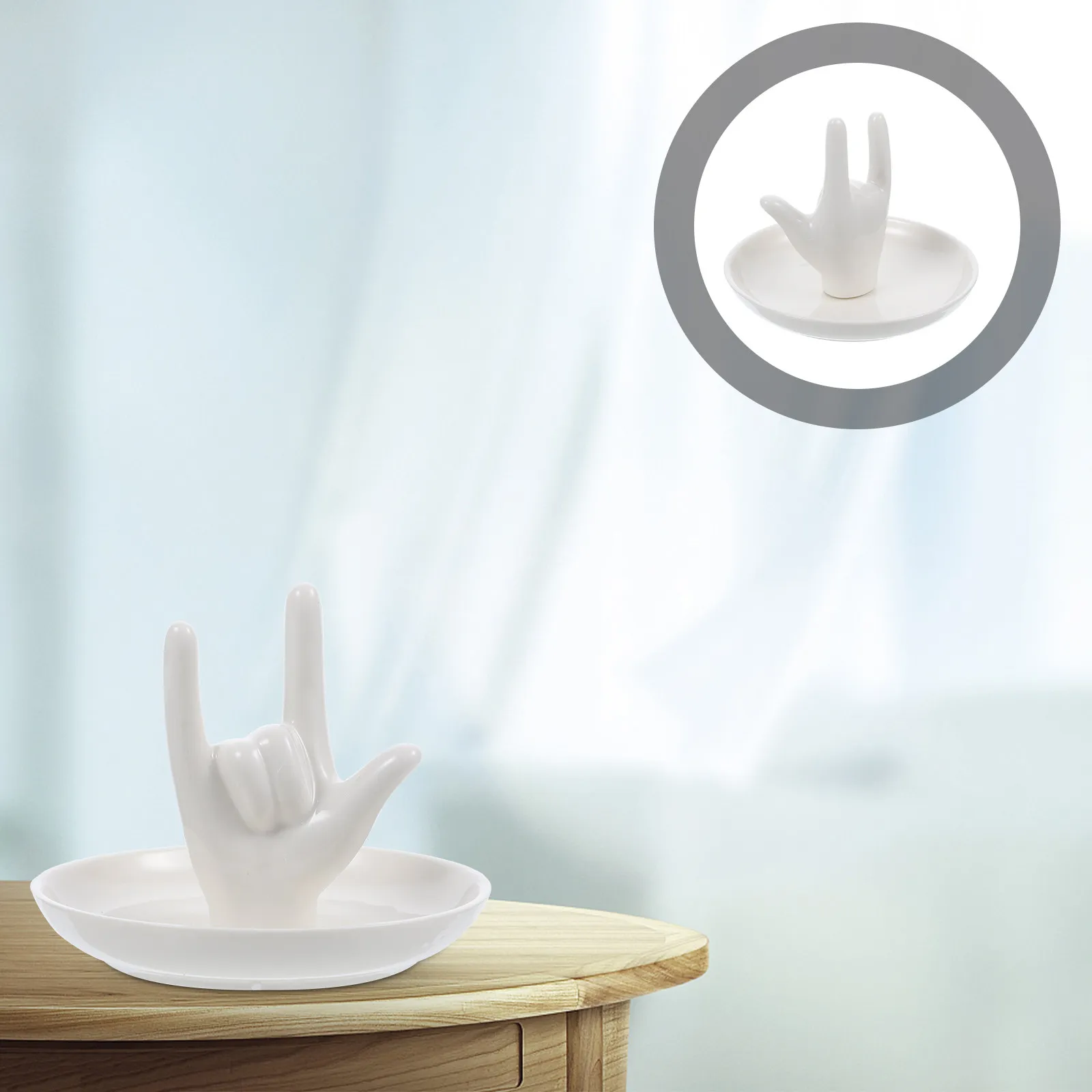 Smooth Ceramic Jewelry Stand Gesture Ring Holder Hand-Shaped Display Tray for Engagement Ring Home Decor Desktop
Smooth Ceramic Jewelry Stand Gesture Ring Holder Hand-Shaped Display Tray for Engagement Ring Home Decor Desktop