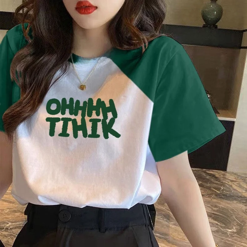 Eeni Splice Pure Cotton ort Sve Женская футболка Свободный утягивающий модный топ Корейский круглый Ne Повседневный принт
Eeni Splice Pure Cotton ort Sve Женская футболка Свободный утягивающий модный топ Корейский круглый Ne Повседневный принт