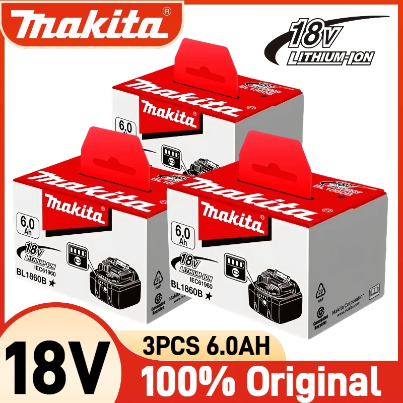 100% Original Makita 18V Battery, 5.0Ah/6.0Ah LITHIUM ION LXT, Makita Drill DHP487 DGA404 DTW700, BL1830B BL1840 BL1850B
100% Original Makita 18V Battery, 5.0Ah/6.0Ah LITHIUM ION LXT, Makita Drill DHP487 DGA404 DTW700, BL1830B BL1840 BL1850B
