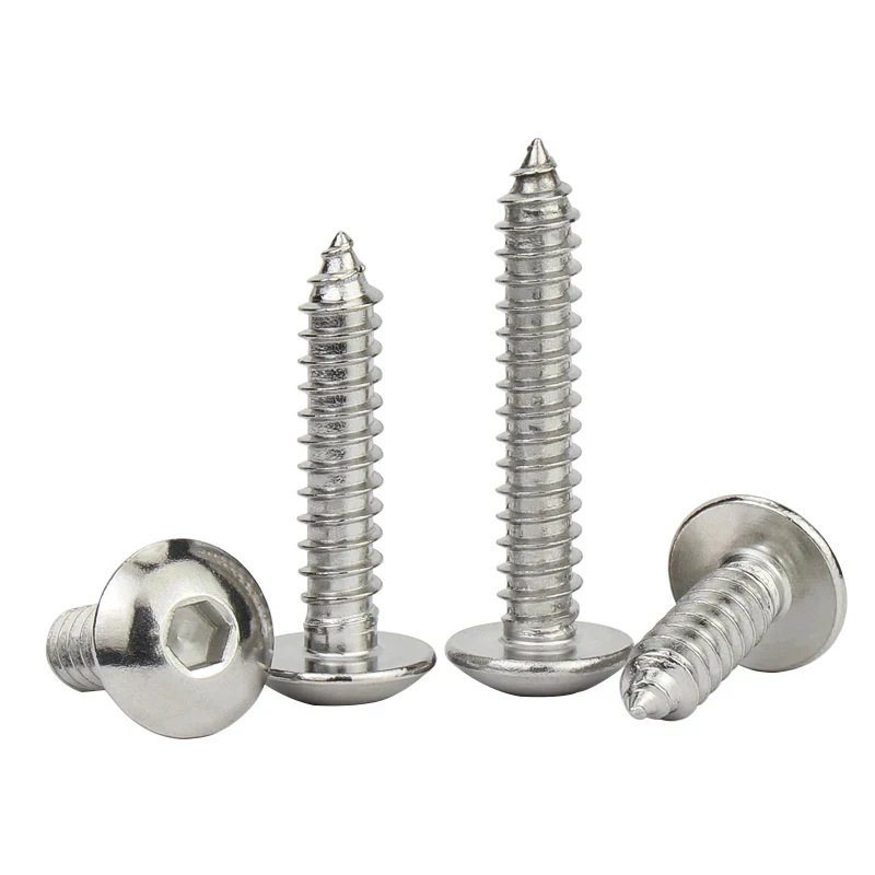 M3-M8 304 Stainless Steel Truss Head Self Tapping Screws - Hex Socket Button Allen Head Wood Screws with Wide Bearing Surface
M3-M8 304 Stainless Steel Truss Head Self Tapping Screws - Hex Socket Button Allen Head Wood Screws with Wide Bearing Surface