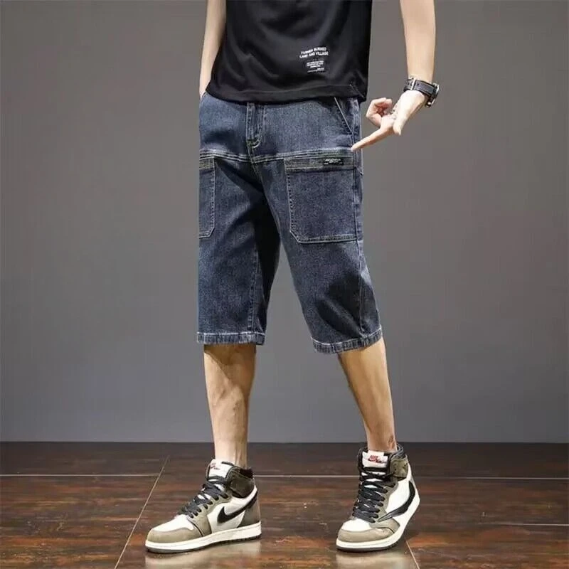 Men's Durable Cargo Denim Shorts Summer Loose Fit 6-Pocket Workwear Casual Capri Trousers
Men's Durable Cargo Denim Shorts Summer Loose Fit 6-Pocket Workwear Casual Capri Trousers