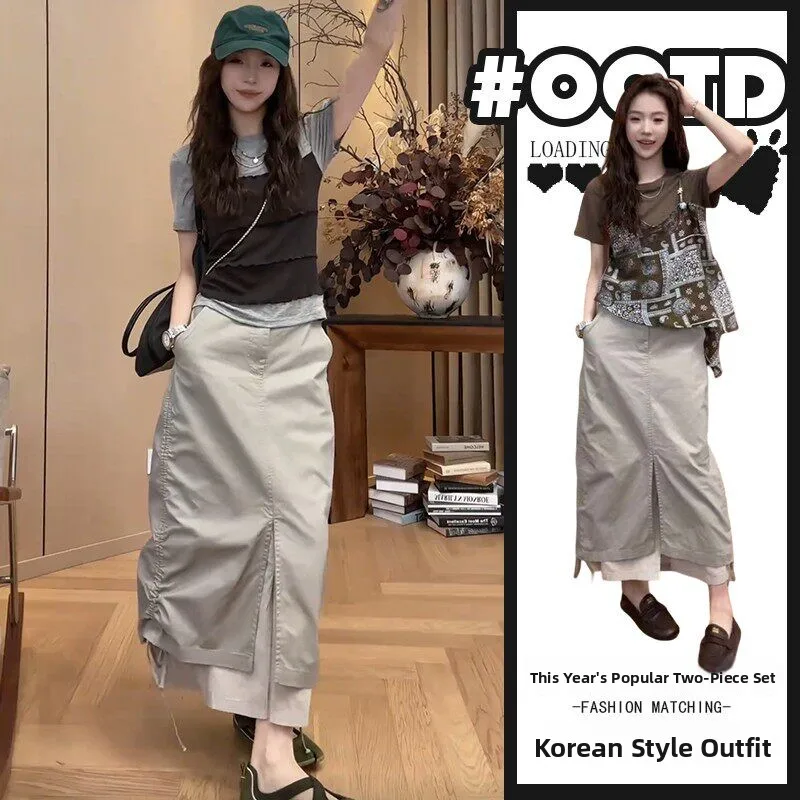 Fashionable Street Style Two-Piece Set Summer 2026 Design Sensation Short Sleeve Printed T-Shirt Workwear Skirt Ensemble
Fashionable Street Style Two-Piece Set Summer 2026 Design Sensation Short Sleeve Printed T-Shirt Workwear Skirt Ensemble