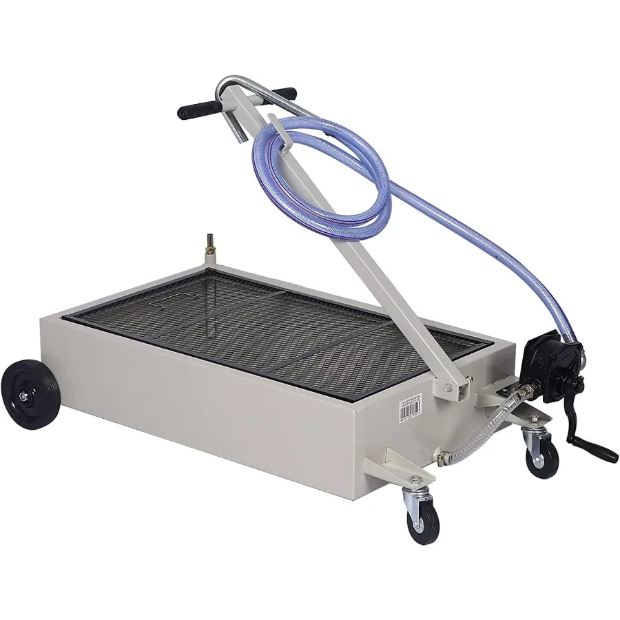 Портативный низкопрофильный сливной поддон для масла большой емкости на 20 галлонов с ручным насосом и поворотными роликами для шланга, колеса для легкой мобильности.
Портативный низкопрофильный сливной поддон для масла большой емкости на 20 галлонов с ручным насосом и поворотными роликами для шланга, колеса для легкой мобильности.