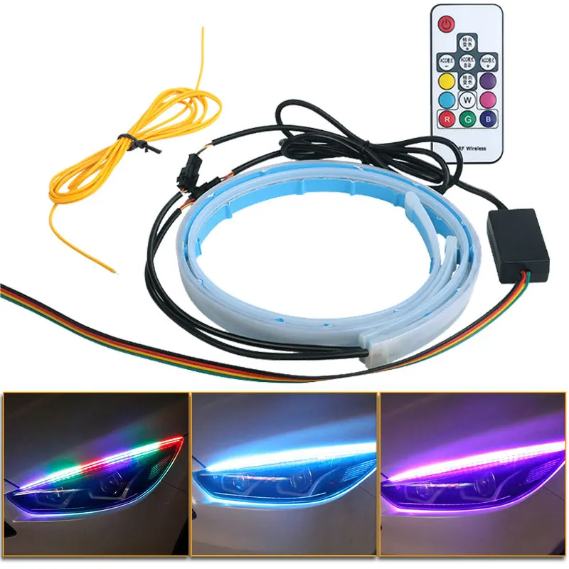 12V DRL Car Flexible LED Daytime Running Light Waterproof Strip Auto Headlights White Turn Signal Yellow Brake Flow Lights 2Pcs
12V DRL Car Flexible LED Daytime Running Light Waterproof Strip Auto Headlights White Turn Signal Yellow Brake Flow Lights 2Pcs
