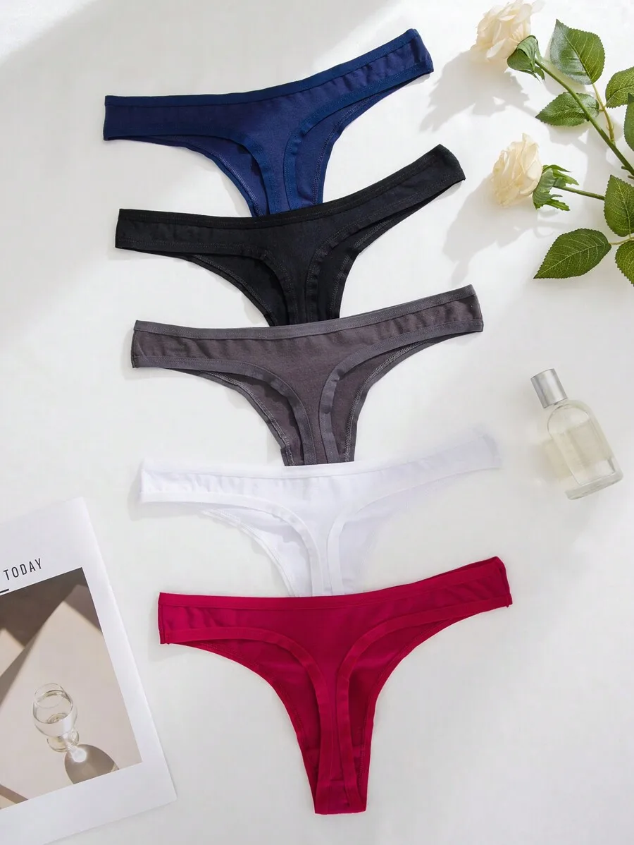 5pcs Women Comfortable Soft Breathable Thong Panties For Daily Sports Use
5pcs Women Comfortable Soft Breathable Thong Panties For Daily Sports Use