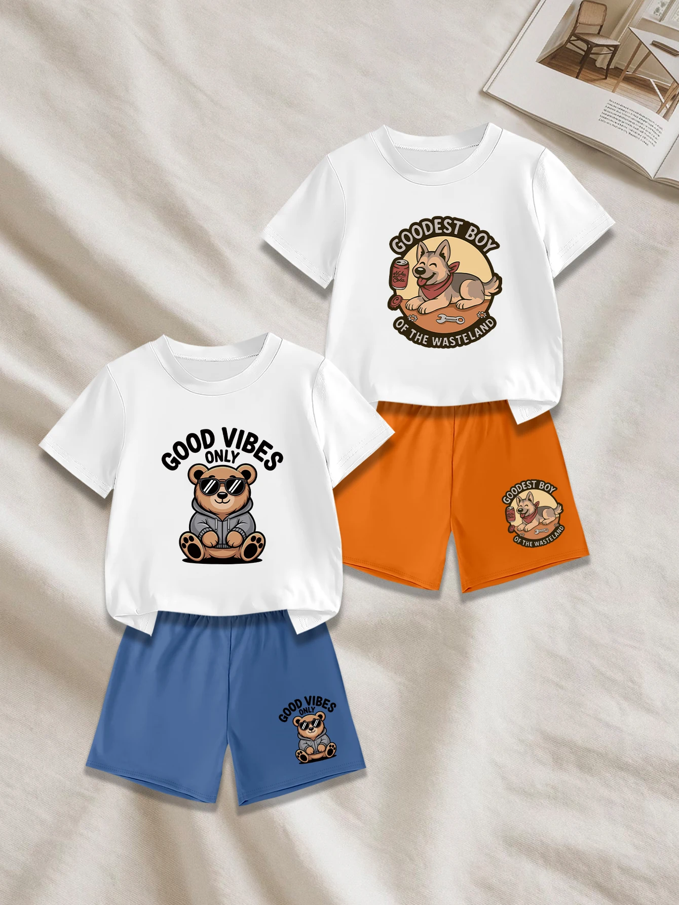 4 предмета: летний повседневный комплект из футболки и шорт для мальчиков с милым принтом в виде мультяшного медведя и щенка
4 предмета: летний повседневный комплект из футболки и шорт для мальчиков с милым принтом в виде мультяшного медведя и щенка