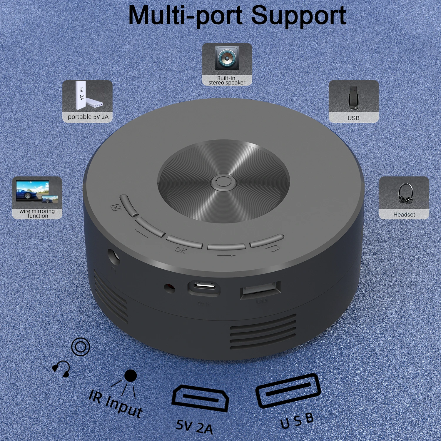 YT200 projector portable home theater small entertainment projector, can be plugged into a phone, supports 5V2A mobile power
YT200 projector portable home theater small entertainment projector, can be plugged into a phone, supports 5V2A mobile power