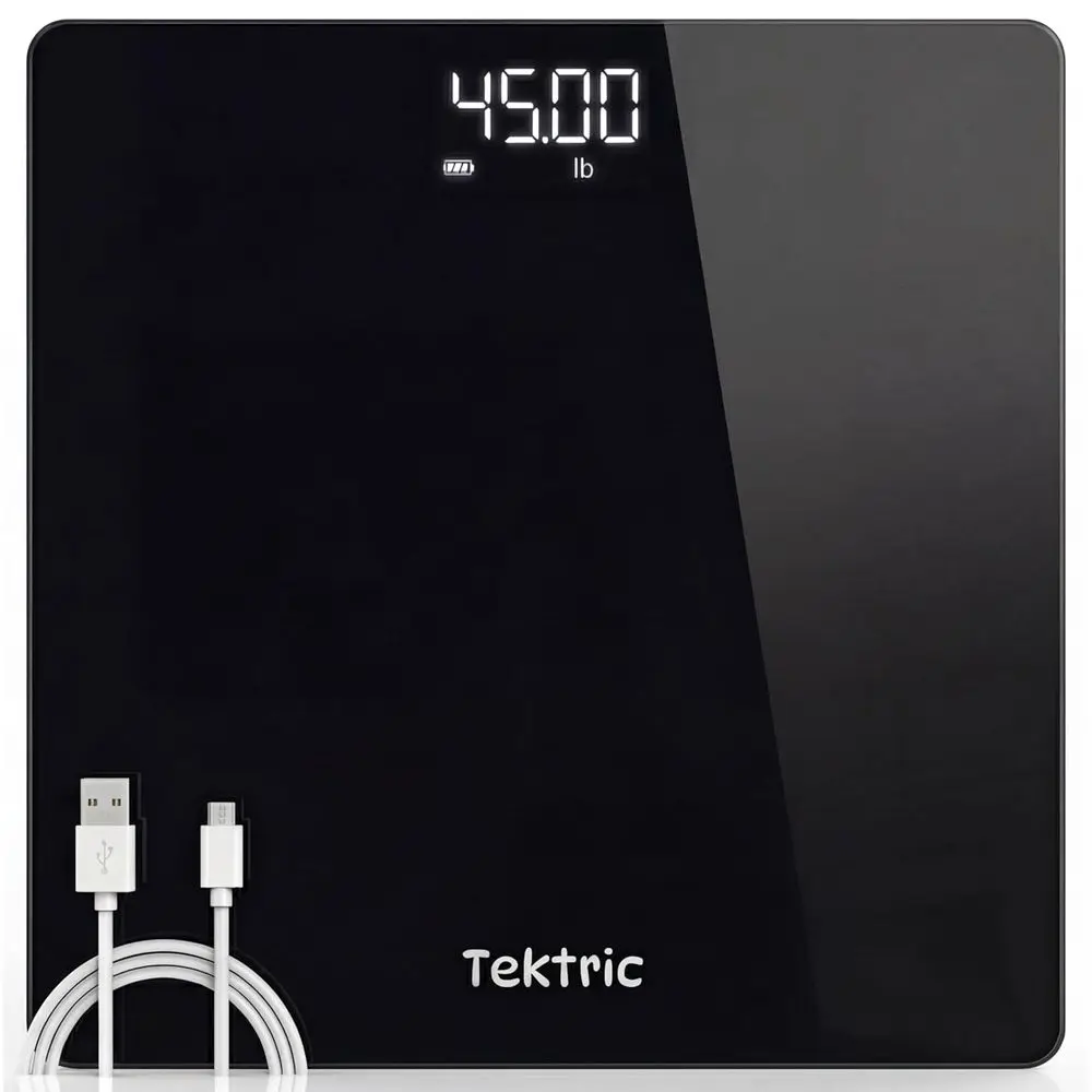 LED Display Digital Bathroom Scale - Rechargeable, Accurate, 400 lb Capacity, Step-On, KG/LB
LED Display Digital Bathroom Scale - Rechargeable, Accurate, 400 lb Capacity, Step-On, KG/LB