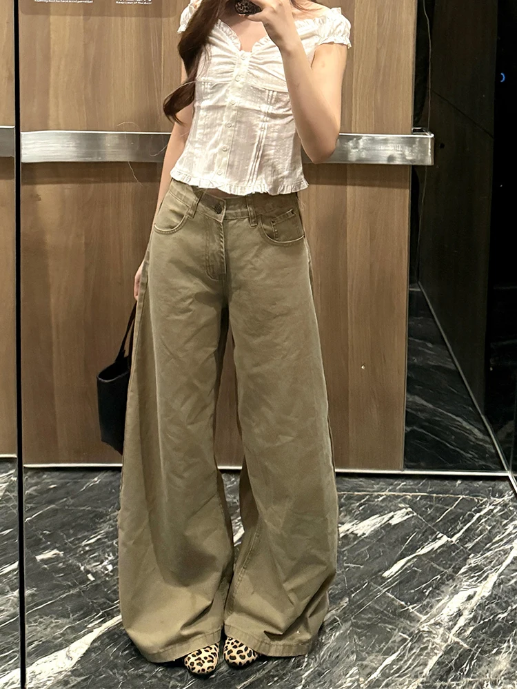 American Style High Waist Narrow Version Khaki Color Denim Pants Women's 2026 Summer New BF Lazy Wash Wide Leg Pants
American Style High Waist Narrow Version Khaki Color Denim Pants Women's 2026 Summer New BF Lazy Wash Wide Leg Pants