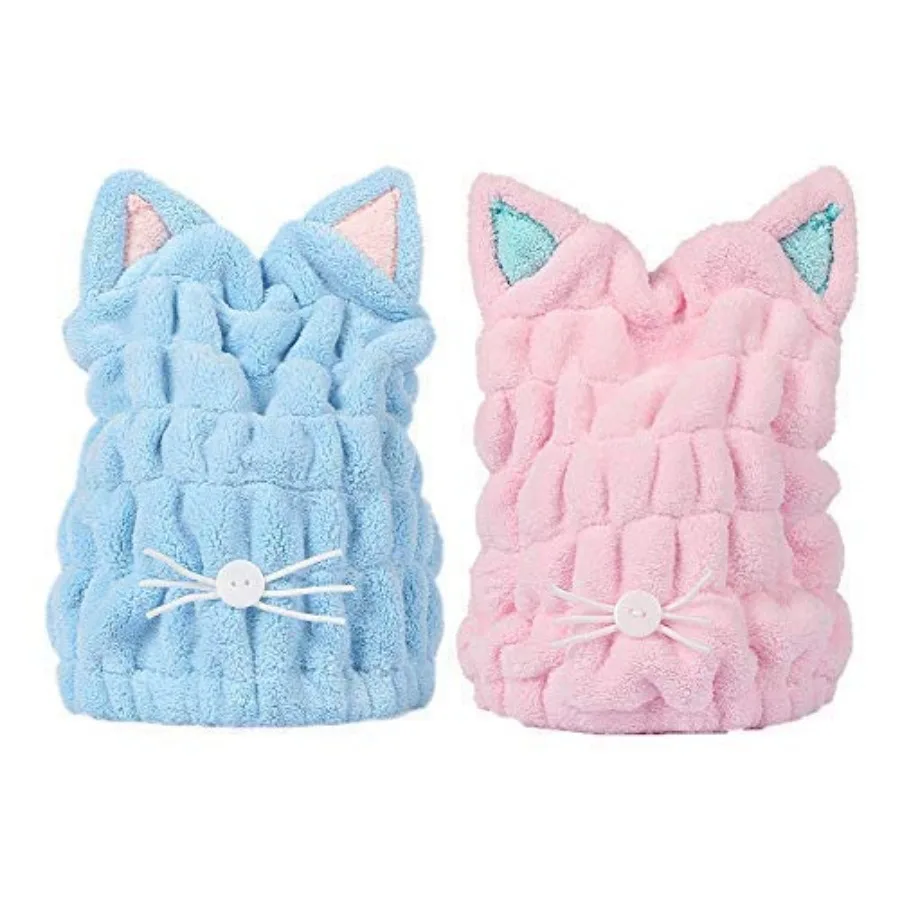 2Pcs Ultra Absorbent Hair Quick Drying Towel Microfiber Hair Dry Wrap Turban Cute Kitty Ears Cap Bath Tool Hat for Women Girls
2Pcs Ultra Absorbent Hair Quick Drying Towel Microfiber Hair Dry Wrap Turban Cute Kitty Ears Cap Bath Tool Hat for Women Girls