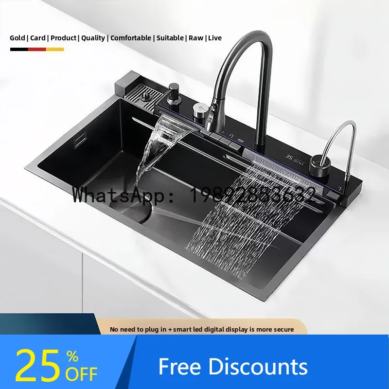 CZ Digital Display Large Single Slot 304 Stainless Steel Kitchen Household Vegetable Washing Basin Sink
CZ Digital Display Large Single Slot 304 Stainless Steel Kitchen Household Vegetable Washing Basin Sink