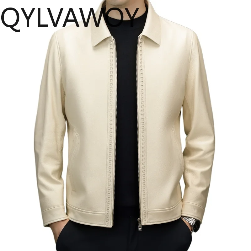 QYLVAWOY Real Goatskin Leather Jacket Man Jacket Lapel Casual Leather Jackets for Man Trend Leather Coat Jaqueta De Couro New
QYLVAWOY Real Goatskin Leather Jacket Man Jacket Lapel Casual Leather Jackets for Man Trend Leather Coat Jaqueta De Couro New