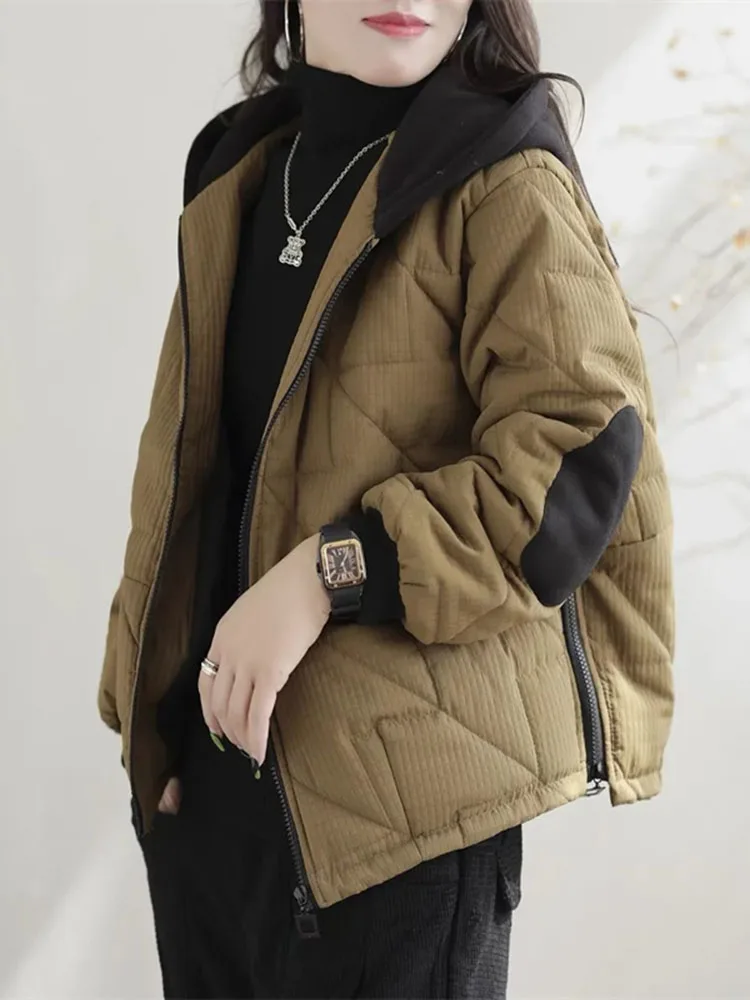 Thickened Warm Fashion Cotton-padded Jacket Women's Winter 2023 New Zipper Stitching Coat Lady Loose Cotton Mother Outfit
Thickened Warm Fashion Cotton-padded Jacket Women's Winter 2023 New Zipper Stitching Coat Lady Loose Cotton Mother Outfit
