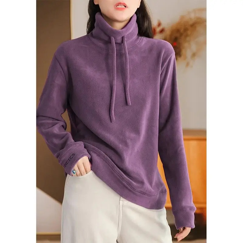 Women Autumn Winter Loose Drawstring Solid Color Flocking Women Clothing Street Casual Pullover Soft Warm Long Sleeve Top Tee
Women Autumn Winter Loose Drawstring Solid Color Flocking Women Clothing Street Casual Pullover Soft Warm Long Sleeve Top Tee