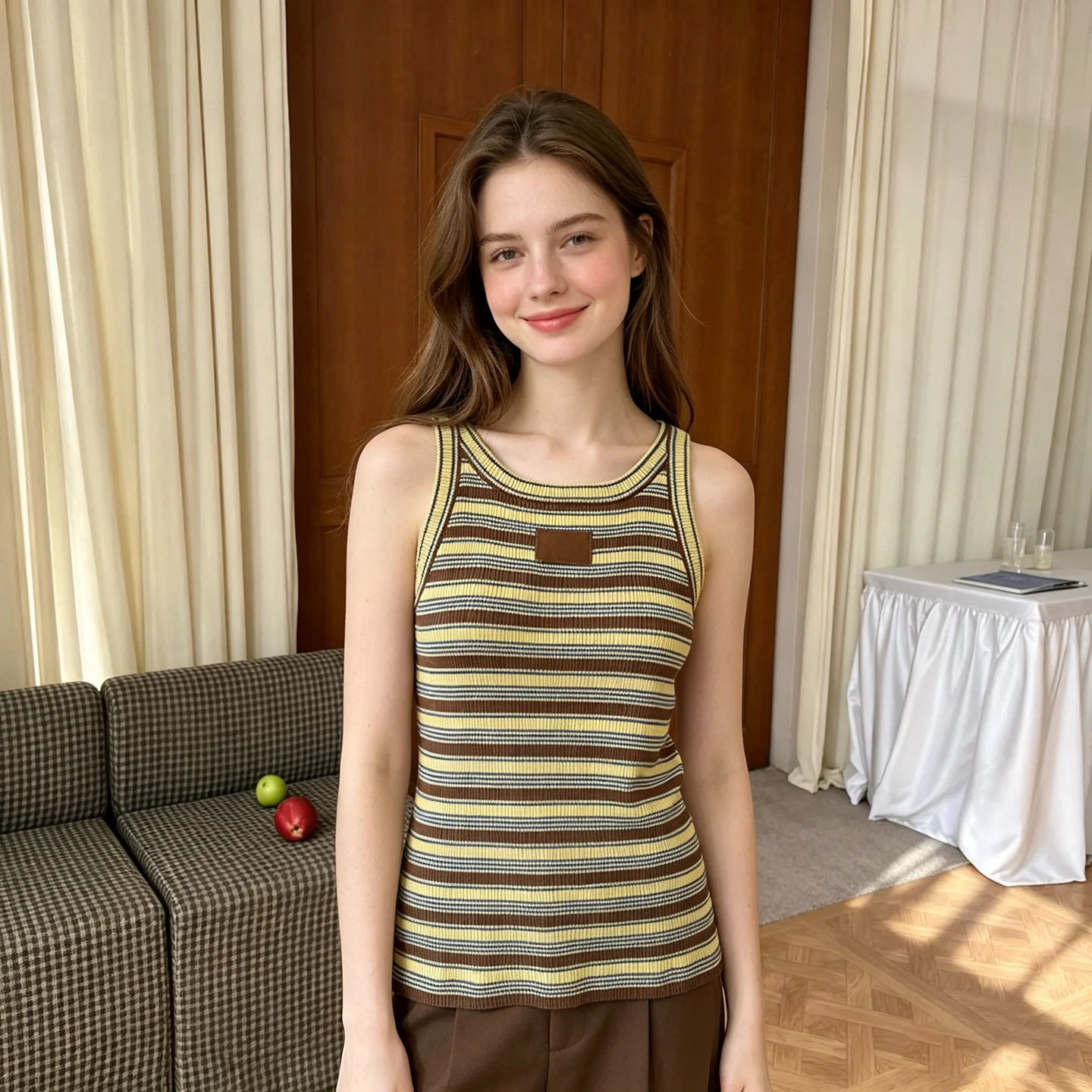 Fashionable Retro Color-Block Striped Round-Neck Knitted Vest for Women, Summer Slim-Fit Sleeveless Top Women's Clothing
Fashionable Retro Color-Block Striped Round-Neck Knitted Vest for Women, Summer Slim-Fit Sleeveless Top Women's Clothing