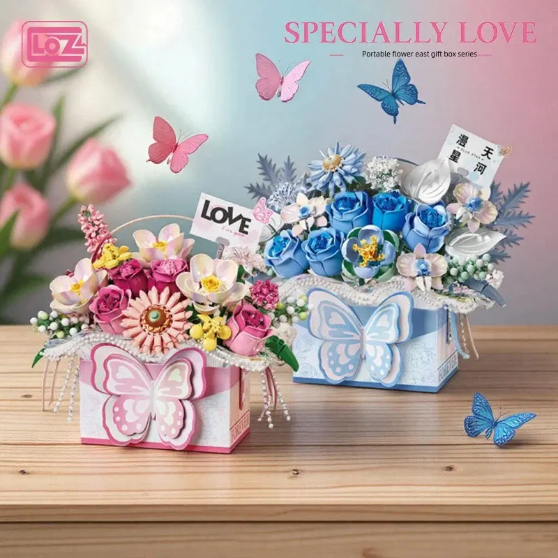 Ручная подарочная коробка для букета LOZ Butterfly, строительные блоки с вечными цветами, подарок цветочной корзиной на День святого Валентина для подруги, высокий
Ручная подарочная коробка для букета LOZ Butterfly, строительные блоки с вечными цветами, подарок цветочной корзиной на День святого Валентина для подруги, высокий