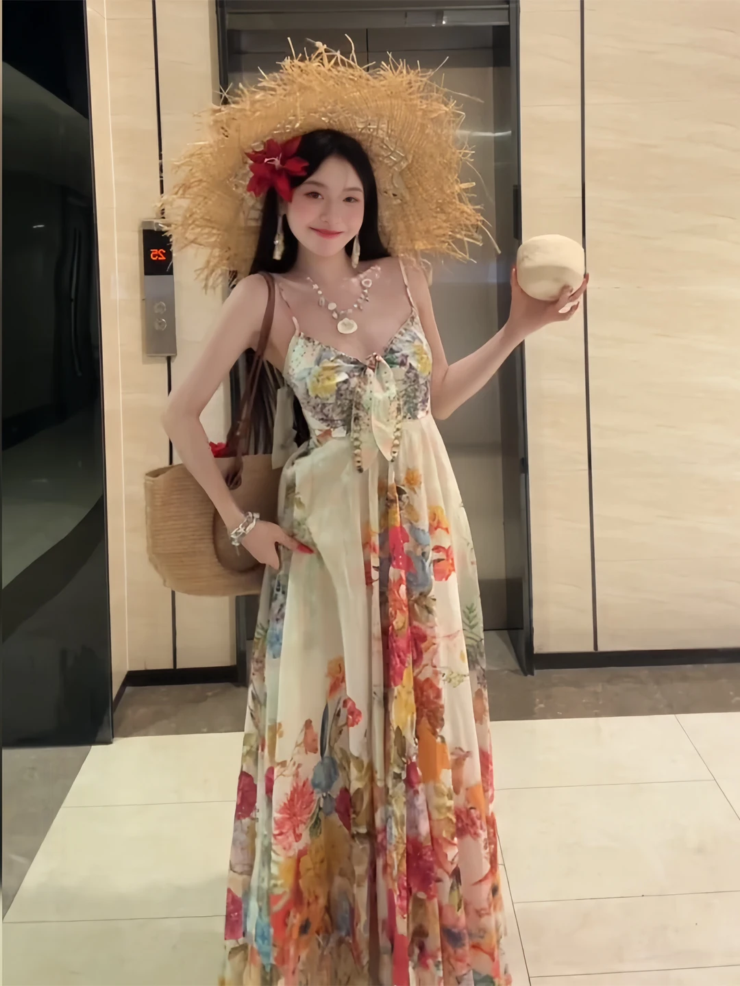 Bohemian Floral Print Wrap Belted Summer Dress Women's Style Slimming Long Holiday Vibes Off-shoulder A-line Gown
Bohemian Floral Print Wrap Belted Summer Dress Women's Style Slimming Long Holiday Vibes Off-shoulder A-line Gown