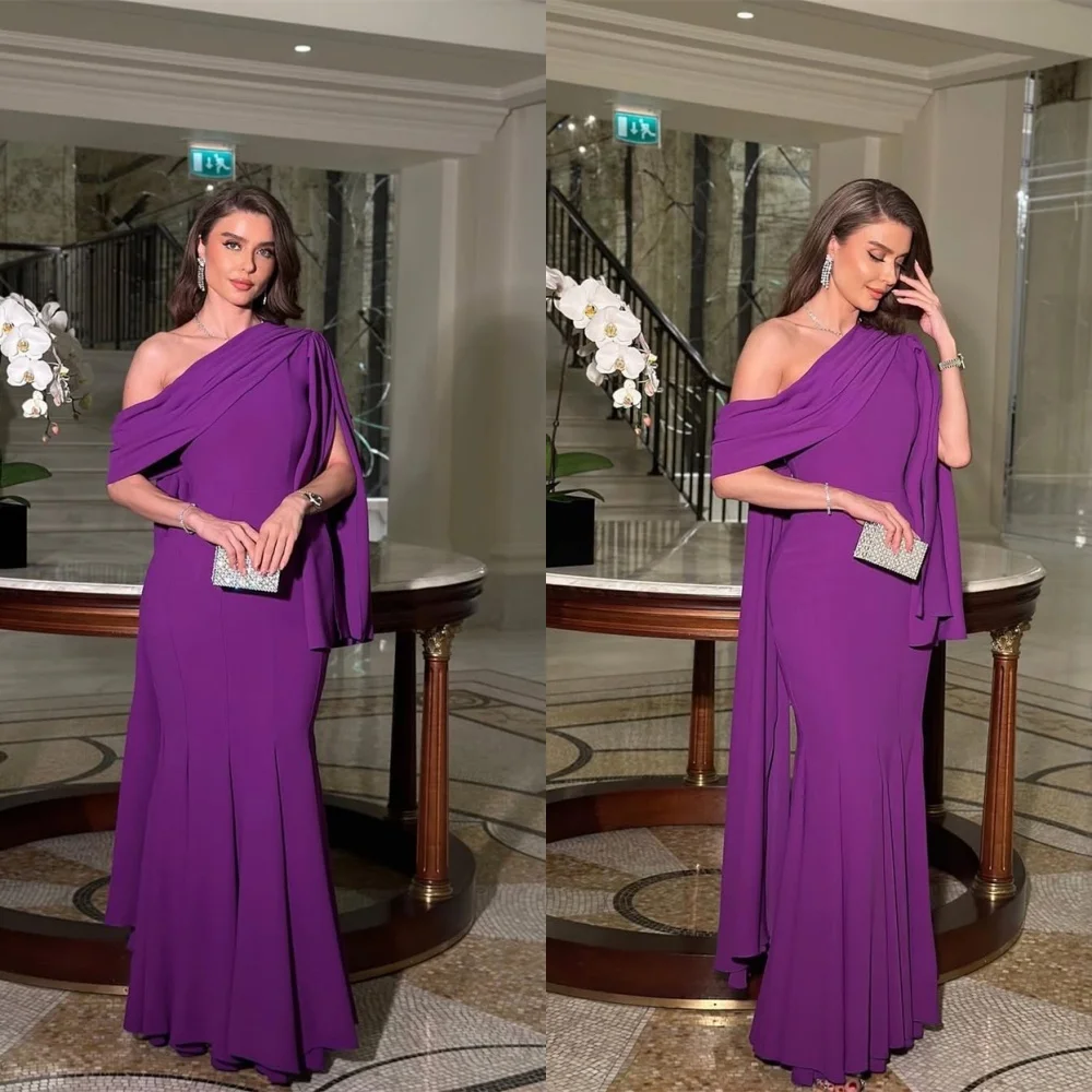 Customized Fashion Dark Purple Jersey Evening Dress Classic One Shoulder Off the Shoulder Short Sleeves Mermaid Cocktail Dress
Customized Fashion Dark Purple Jersey Evening Dress Classic One Shoulder Off the Shoulder Short Sleeves Mermaid Cocktail Dress