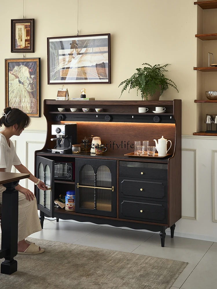 French retro solid wood dining side cabinet small apartment living room wall storage cabinet
French retro solid wood dining side cabinet small apartment living room wall storage cabinet