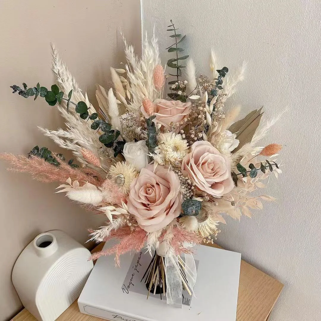 Wedding Bridal Bouquet Dried Flowers Bouquet Party Decor Gift Artificial Rose Floral Arrangement Christmas Wedding Home Decor
Wedding Bridal Bouquet Dried Flowers Bouquet Party Decor Gift Artificial Rose Floral Arrangement Christmas Wedding Home Decor