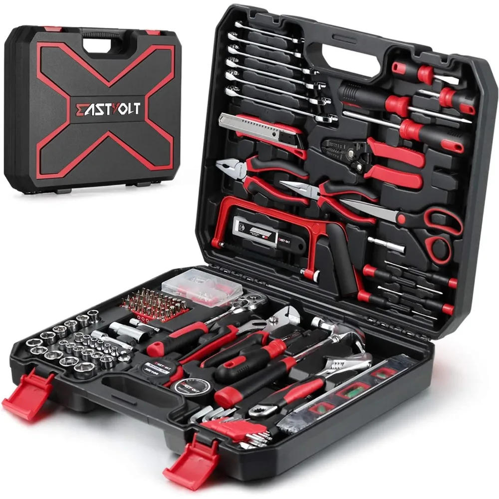 218-Piece Household Tool Kit, Auto Repair Tool Set, Tool Kits for Homeowner, Plier, Screwdriver Set, Socket Kit
218-Piece Household Tool Kit, Auto Repair Tool Set, Tool Kits for Homeowner, Plier, Screwdriver Set, Socket Kit