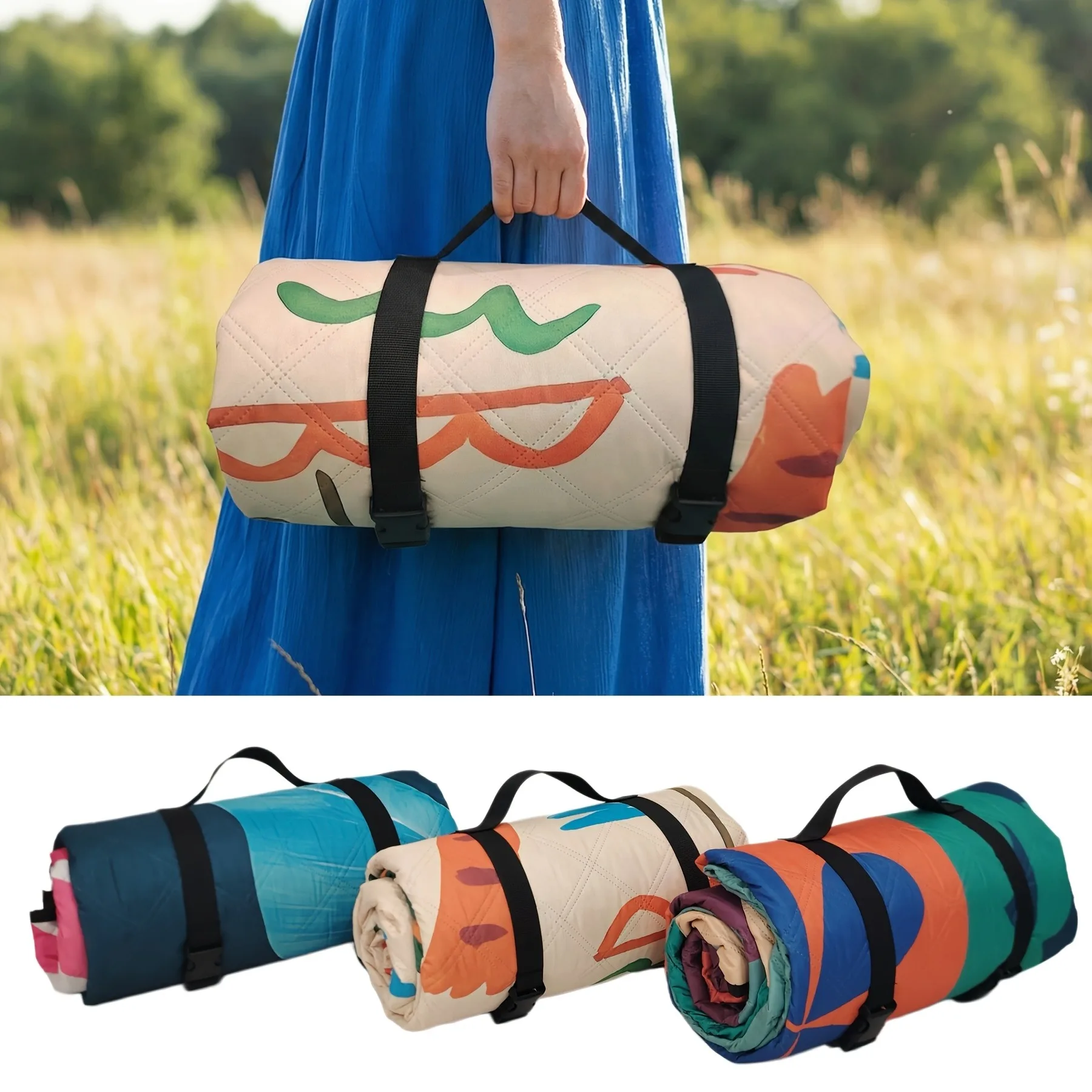 Extra Large Foldable Picnic Blanket Soft Padded Layer Design with Floral Carry Strap Ideal for Beach Park Camping Travel
Extra Large Foldable Picnic Blanket Soft Padded Layer Design with Floral Carry Strap Ideal for Beach Park Camping Travel