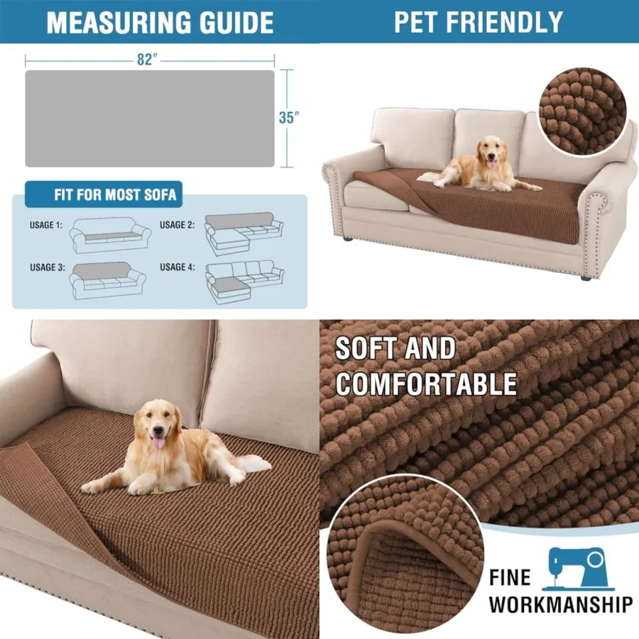 Plush Chenille Dog Bed Cover Thick Soft Sofa Cover for 3 Cushion Couch Anti Slip Couch Cover Furniture Protector for Dog, Pet,
Plush Chenille Dog Bed Cover Thick Soft Sofa Cover for 3 Cushion Couch Anti Slip Couch Cover Furniture Protector for Dog, Pet,