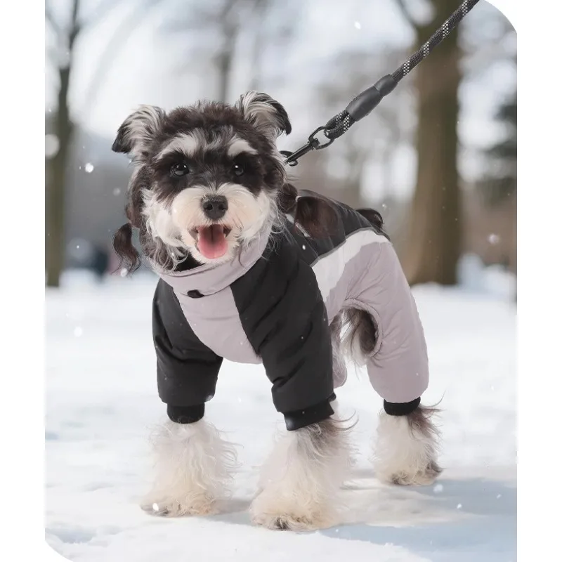 New Autumn and Winter Dog Clothing: Four-legged Outdoor Reflective Band Towed Cold-proof Dog Cotton-padded Jacket
New Autumn and Winter Dog Clothing: Four-legged Outdoor Reflective Band Towed Cold-proof Dog Cotton-padded Jacket