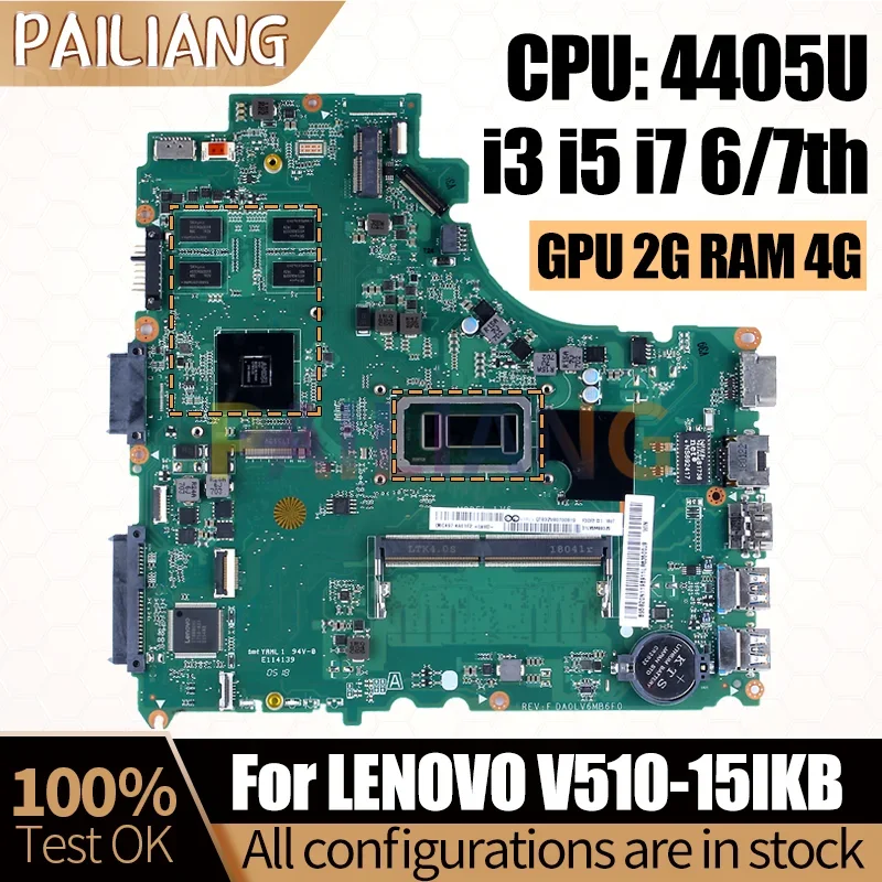For LENOVO V310-14ISK V310-14IKB Notebook Mainboard DA0LV6MB6F0 4405U i3 i5 i7 6/7th GPU 2G RAM 4G Laptop Motherboard Tested
For LENOVO V310-14ISK V310-14IKB Notebook Mainboard DA0LV6MB6F0 4405U i3 i5 i7 6/7th GPU 2G RAM 4G Laptop Motherboard Tested