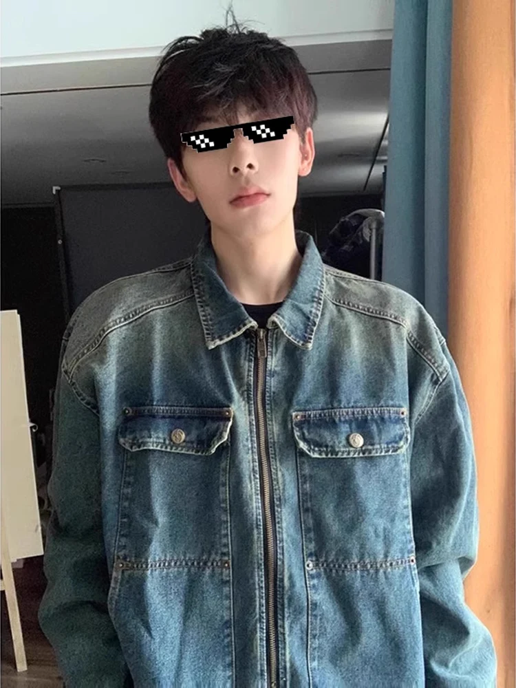 Washed Short Men's Denim Jacket American Vintage Spring Autumn High Sensation Hiphop Open Cardigan Workwear Jacket
Washed Short Men's Denim Jacket American Vintage Spring Autumn High Sensation Hiphop Open Cardigan Workwear Jacket