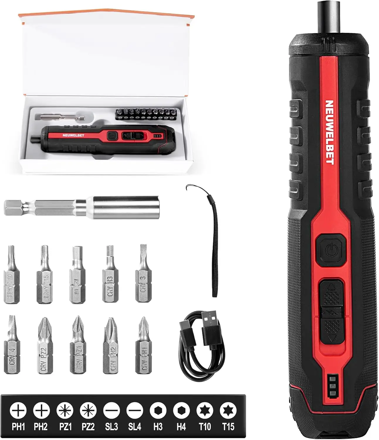 4V Cordless Precision Screwdriver Set w/ 10 Magnetic Bits, 6 Torque Settings, LED Light, 3 Modes, Storage Case for Electronics & DIY
4V Cordless Precision Screwdriver Set w/ 10 Magnetic Bits, 6 Torque Settings, LED Light, 3 Modes, Storage Case for Electronics & DIY