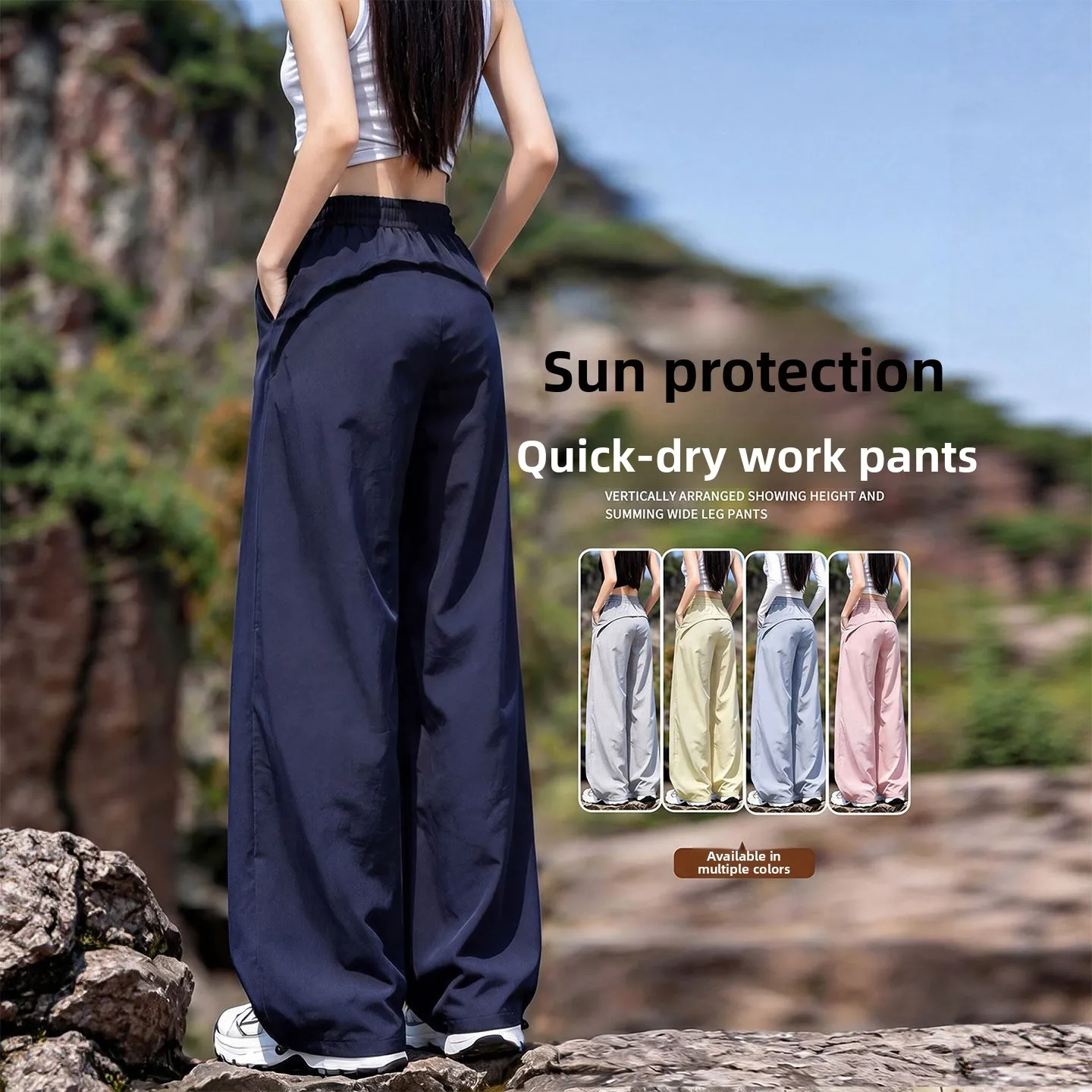 American Style High Waist Wide Leg Pants Women's Summer Thin New Loose Sports Trousers Quick Dry Casual Pants for Short People
American Style High Waist Wide Leg Pants Women's Summer Thin New Loose Sports Trousers Quick Dry Casual Pants for Short People