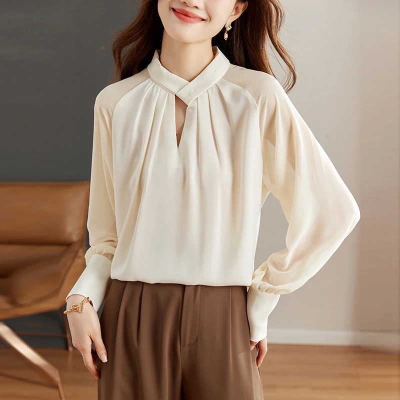 New Long Sleeve Stand Collar Women Blouse Black Chiffon Blouse Shirt Women Tops Blouses Blusas Para Mujer Camisas De Mujer N25
New Long Sleeve Stand Collar Women Blouse Black Chiffon Blouse Shirt Women Tops Blouses Blusas Para Mujer Camisas De Mujer N25