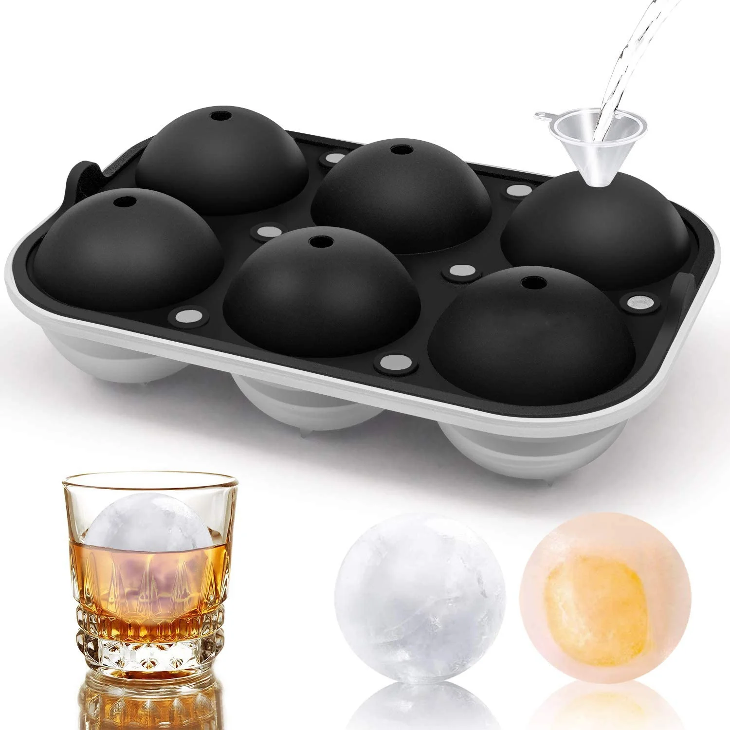 Silicone Whiskey Ice Ball Mold 6 Cavity Heat Resistant zer Proof
Silicone Whiskey Ice Ball Mold 6 Cavity Heat Resistant zer Proof