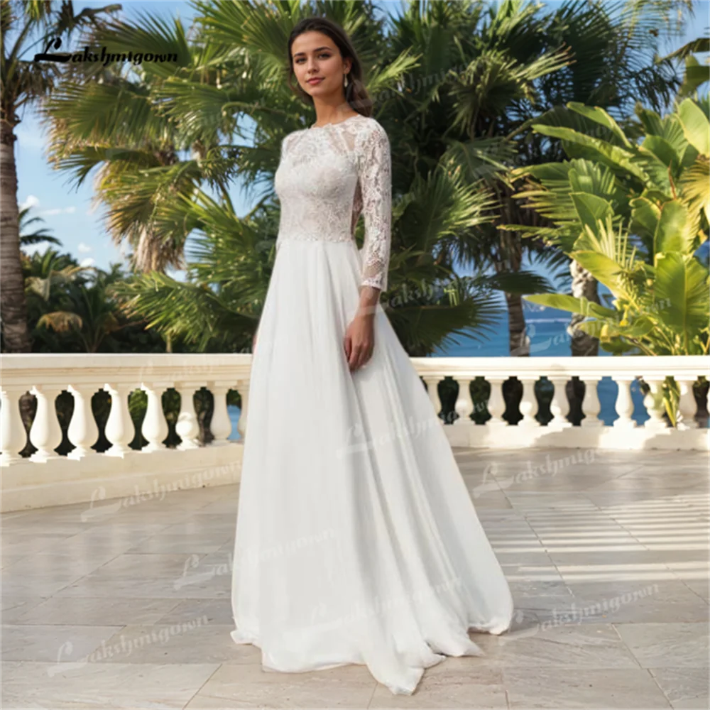 Boho A Line Chiffon Wedding Dress Customized Long Sleeves O Neck New Fashion Sexy Open Back Bridal Gown vestidos de novia
Boho A Line Chiffon Wedding Dress Customized Long Sleeves O Neck New Fashion Sexy Open Back Bridal Gown vestidos de novia