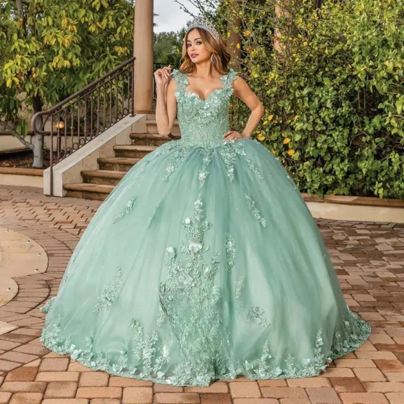 Customized Light Green Elegant Quinceanera Dresses for Girls Appliques Sleeveless Lace up Pleat Ceremony Vestidos De 15 Anos
Customized Light Green Elegant Quinceanera Dresses for Girls Appliques Sleeveless Lace up Pleat Ceremony Vestidos De 15 Anos