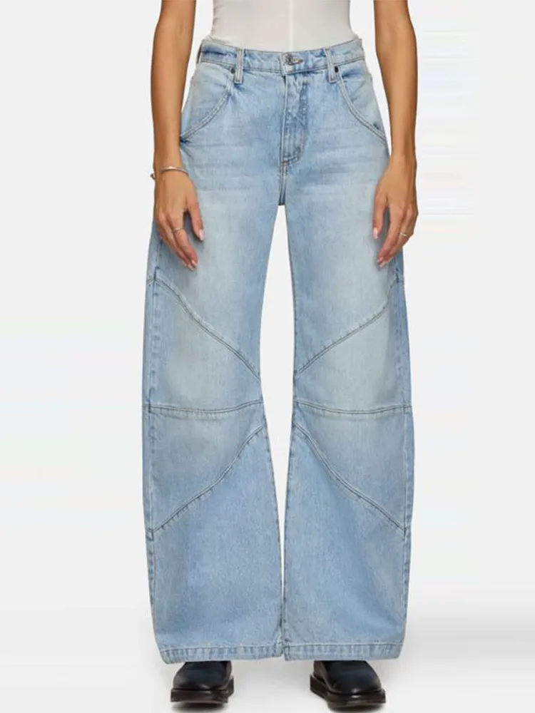 Designer Women's Jeans Pants with Pockets Fashion Loose Fit Casual Solid Low Rise Wide Leg Denim Pants Y2K Retro Streetwear 
Designer Women's Jeans Pants with Pockets Fashion Loose Fit Casual Solid Low Rise Wide Leg Denim Pants Y2K Retro Streetwear