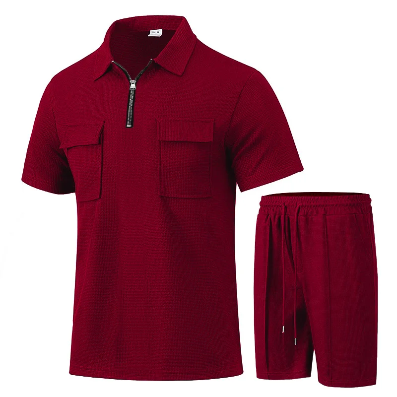 2026 Men Europe and the United States new summer Waffle solid color zip-up lapel short-sleeve suit shorts two sets
2026 Men Europe and the United States new summer Waffle solid color zip-up lapel short-sleeve suit shorts two sets