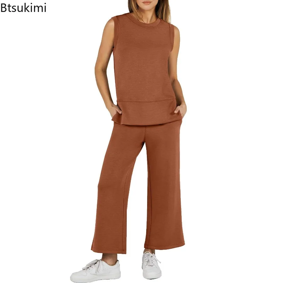 2025 Women's Spring Summer Pants Sets Solid Round Neck Trousers Vest Suit Sleeveless Fashion Loose Trendy Ladies Suits Sets New
2025 Women's Spring Summer Pants Sets Solid Round Neck Trousers Vest Suit Sleeveless Fashion Loose Trendy Ladies Suits Sets New