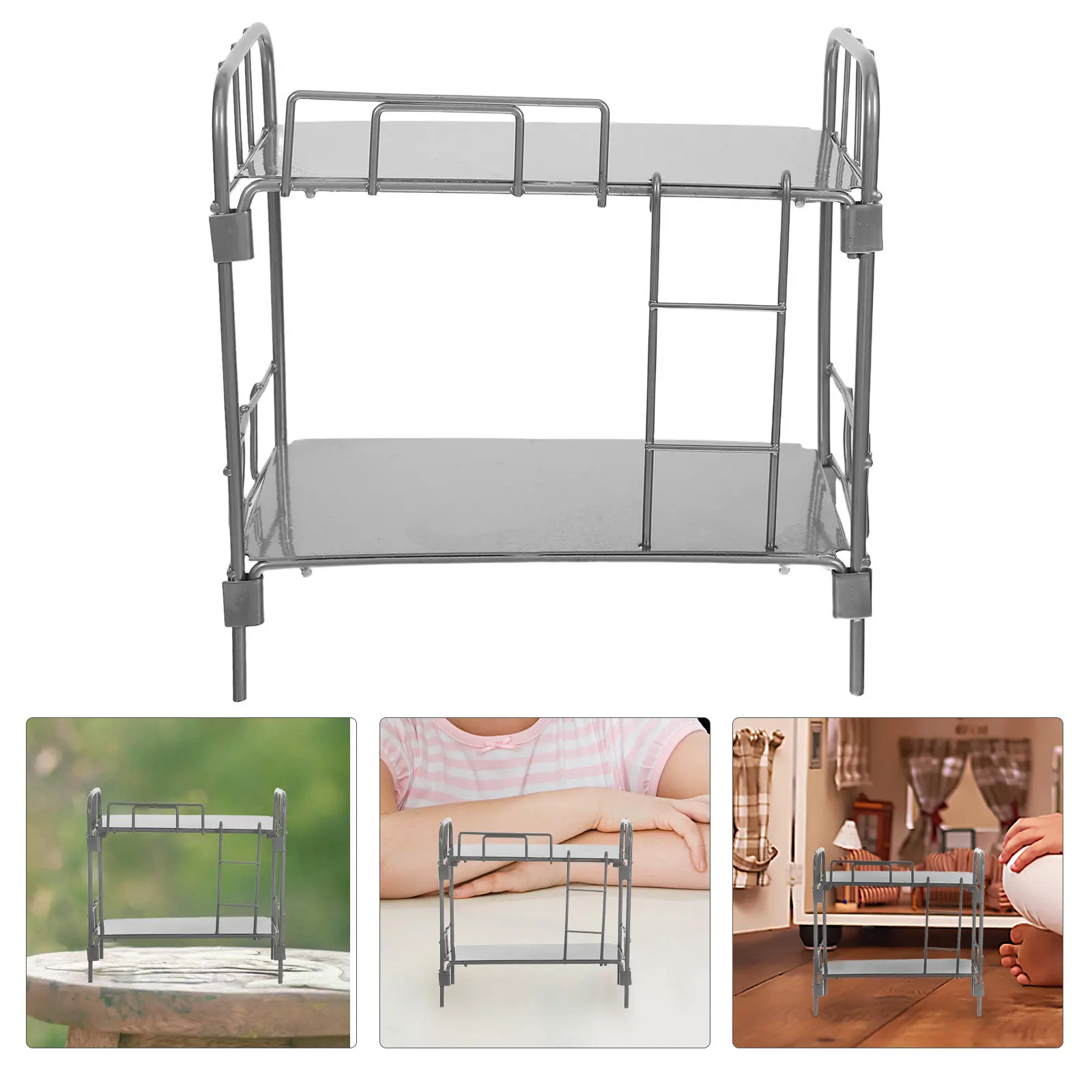 Miniature Bunk Bed Silver Dollhouse Accessories Dormitory Saving Bedroom Furniture Mini Bed Decor Baby Crib
Miniature Bunk Bed Silver Dollhouse Accessories Dormitory Saving Bedroom Furniture Mini Bed Decor Baby Crib