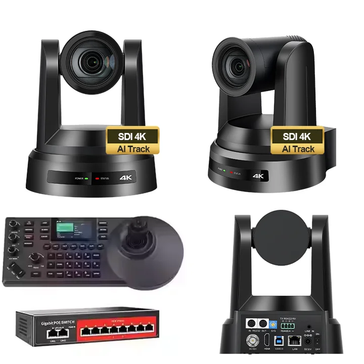 1512 Whole Kit Live Streaming HK630=3 pcs SDI 4k 30X Zoom PTZ Conference Camera AI Track+a controller+poe switch
1512 Whole Kit Live Streaming HK630=3 pcs SDI 4k 30X Zoom PTZ Conference Camera AI Track+a controller+poe switch