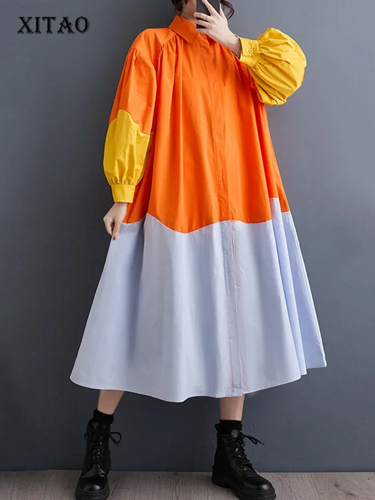 XITAO Patchwork Contrast Color A-line Dress Pleated Lantern Sleeve Casual Single Breasted 2025 Spring Women New Dress DMJ3851
XITAO Patchwork Contrast Color A-line Dress Pleated Lantern Sleeve Casual Single Breasted 2025 Spring Women New Dress DMJ3851