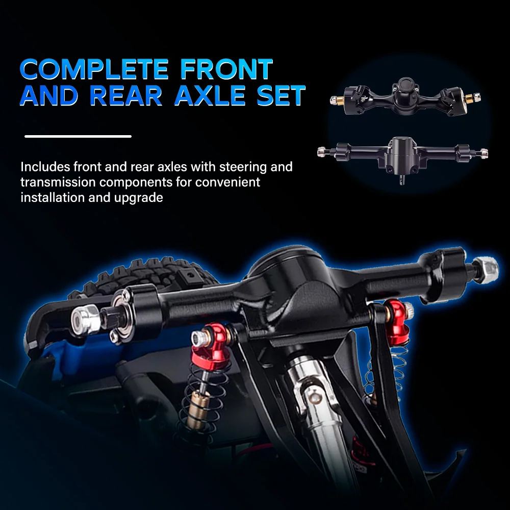 9IMOD SCX30 Front Rear Axles Aluminum Brass RC Crawler Upgrade