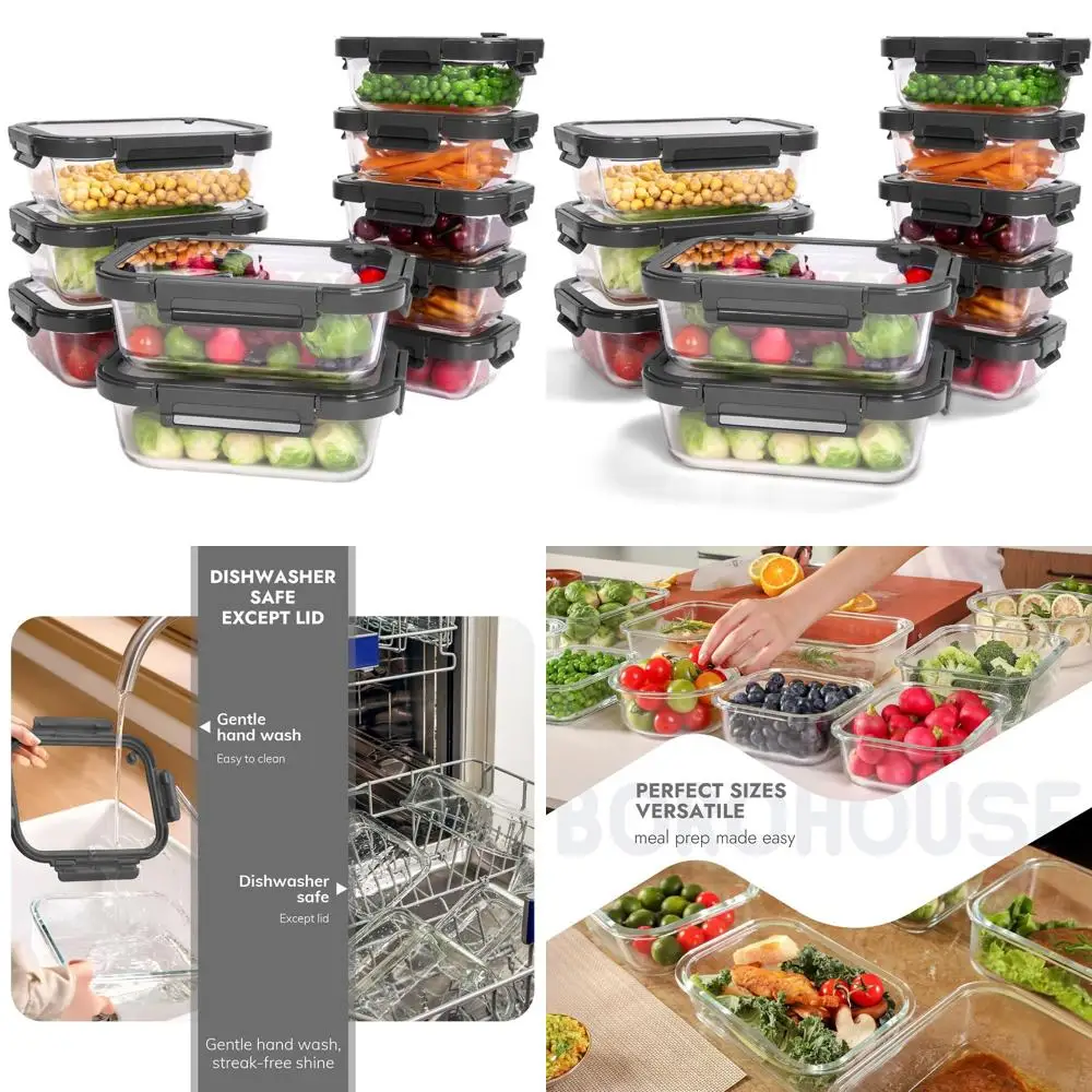 Стеклянные пищевые контейнеры из 10 предметов с закаленными крышками, герметичные, безопасные в духовке, без BPA, герметичные, можно мыть в посудомоечной машине
Стеклянные пищевые контейнеры из 10 предметов с закаленными крышками, герметичные, безопасные в духовке, без BPA, герметичные, можно мыть в посудомоечной машине