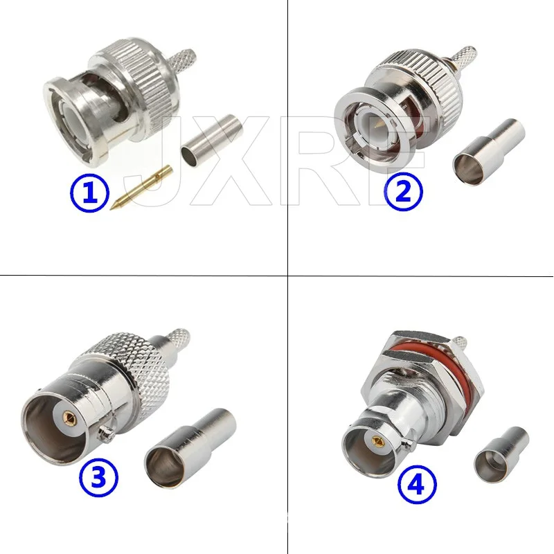 RF coaxial connector BNC male BNC female feeder connector 50 ohm crimped RG316 RG174 LMR100 wire
RF coaxial connector BNC male BNC female feeder connector 50 ohm crimped RG316 RG174 LMR100 wire
