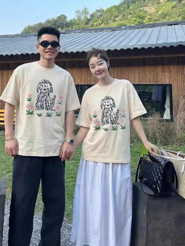 plus Size 300 Pou Cartoon Dog Print ort Sve Pure Cotton T-irt ex Couples Summer Loose Fit round Ne Top
plus Size 300 Pou Cartoon Dog Print ort Sve Pure Cotton T-irt ex Couples Summer Loose Fit round Ne Top