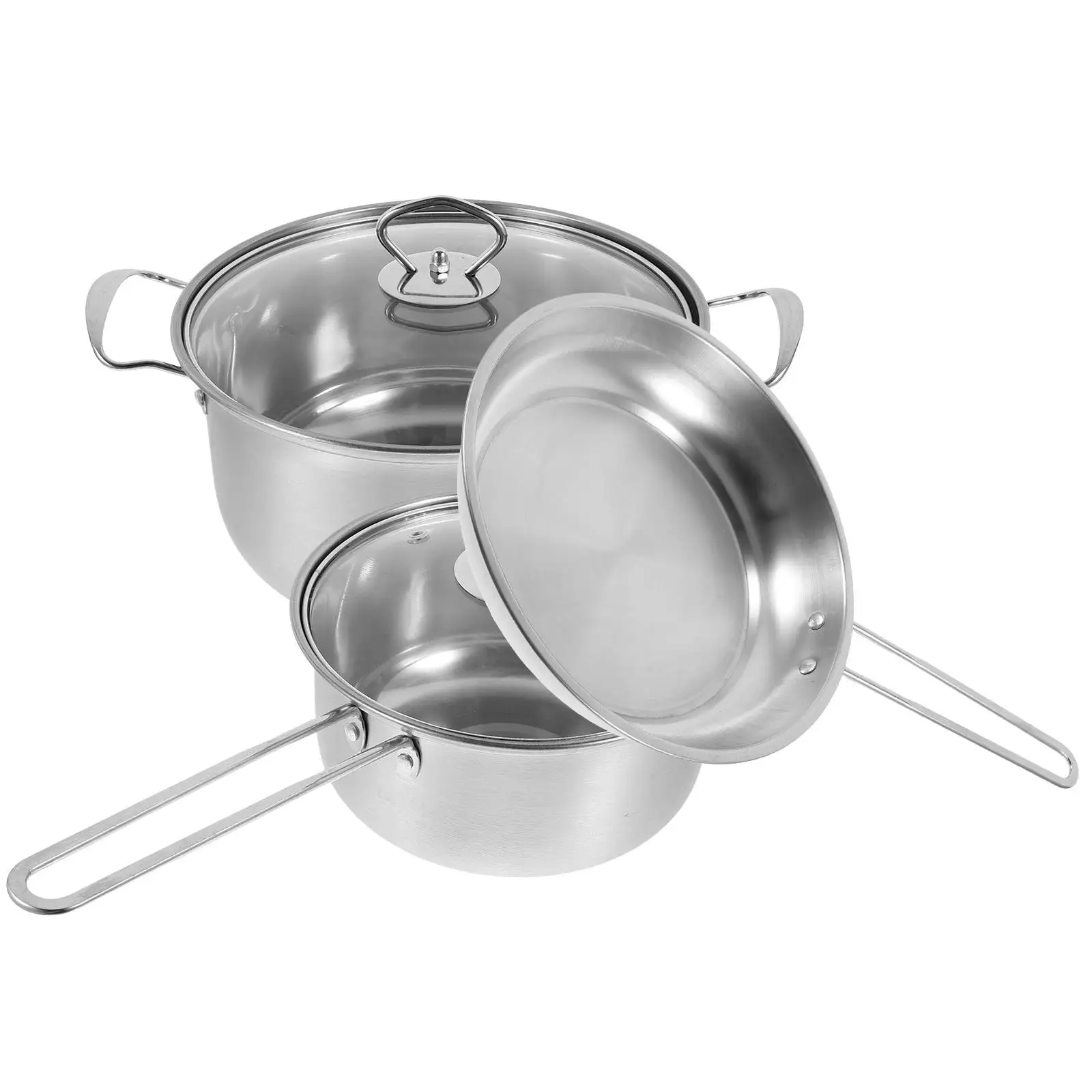 3Pcs Stainless Steel Pot Set Thick Bottom Soup Pan Frying Pan Cookware Easy Cleaning Kitchen Barware Stockpot
3Pcs Stainless Steel Pot Set Thick Bottom Soup Pan Frying Pan Cookware Easy Cleaning Kitchen Barware Stockpot