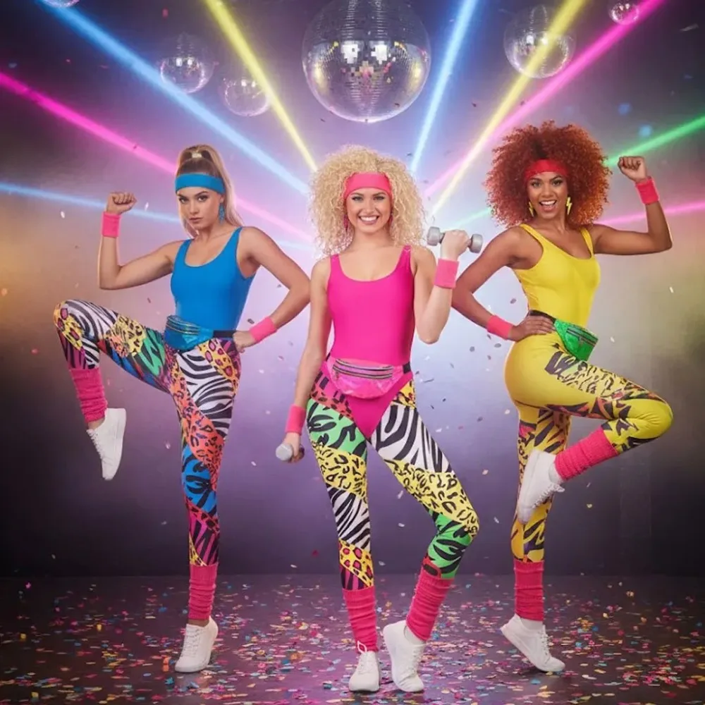 Retro 80s Neon 7-Piece Leotard Set Aerobics Fitness Romper Jumpsuit Outfit
Retro 80s Neon 7-Piece Leotard Set Aerobics Fitness Romper Jumpsuit Outfit