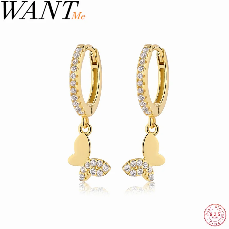 WANTME 925 Sterling Silver Romantic Luxury Zircon Butterfly Pendant Drop Earrings for Women Trendy Huggies Ribbon Dangle Jewelry
WANTME 925 Sterling Silver Romantic Luxury Zircon Butterfly Pendant Drop Earrings for Women Trendy Huggies Ribbon Dangle Jewelry